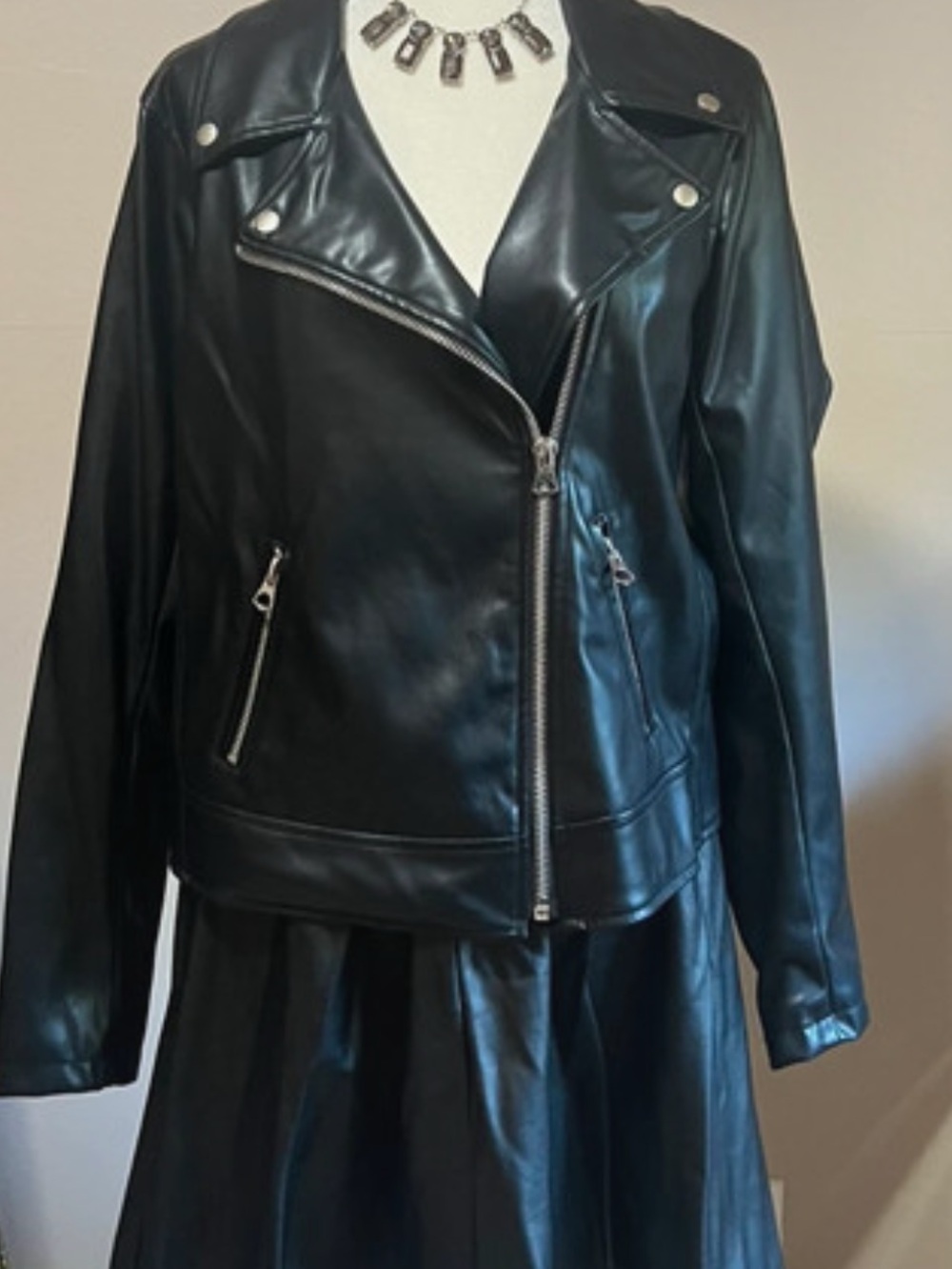 Torrid Mixed Size Faux Leather Biker Outfit Set Jacket 2X NWOT Skirt 3X NWT